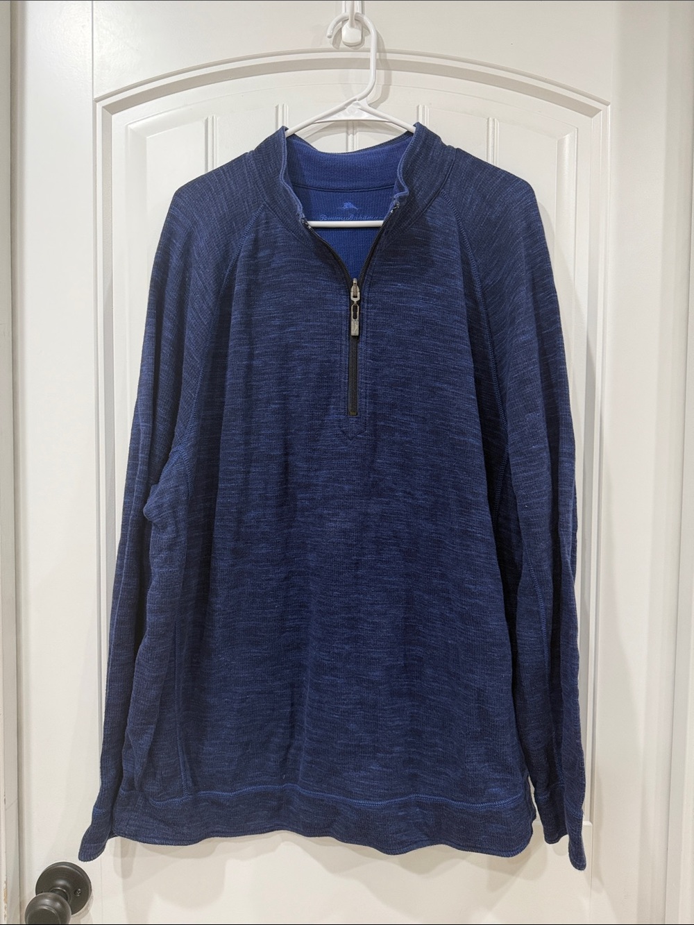 EUC Tommy Bahama Men's Navy Half-Zip Space Dye Pullover